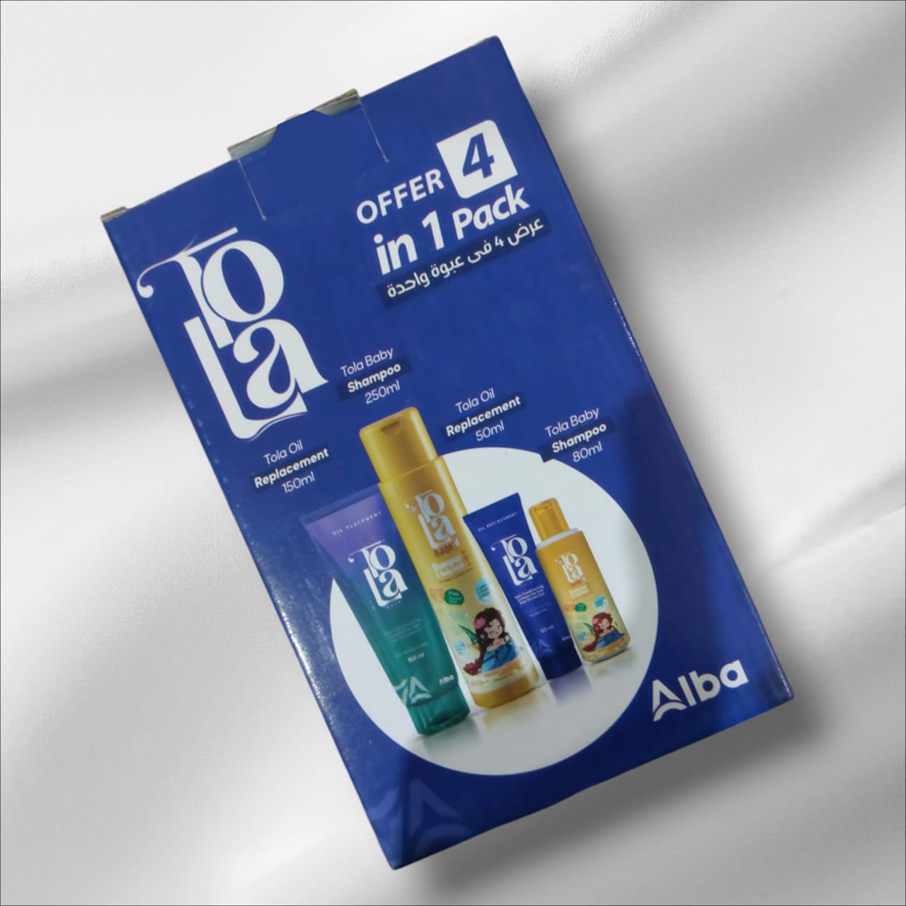 TOLA oil replac 150ml ,50ml ,shampoo 250ml , 80ml    شامبو تولا 250مل+80مل +بديل الزيت 150مل+50مل