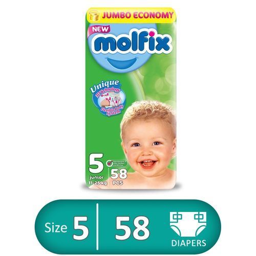 Molfix Baby Diapers - Size 5 - From 11Kg To 25Kg- 58 Diapers
