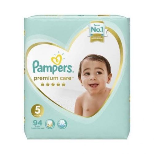 Pampers Premium Extra Care Baby Diapers - Size 5 – From 11Kg To 25Kg – 94 Diapers