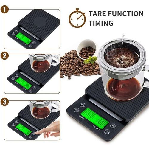 Coffee Scale , Scale Digital & timer with Silicone Mat - 5KG - multi-color