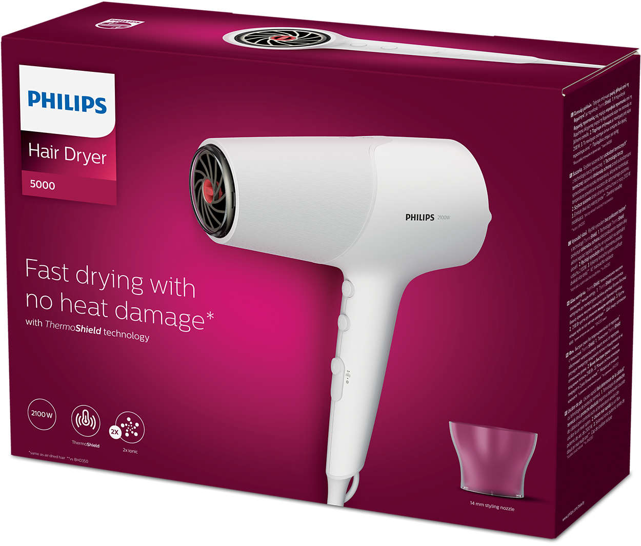 philips | BHD500 Hair Dryer 2100W ,2X ION ,ThermoShield