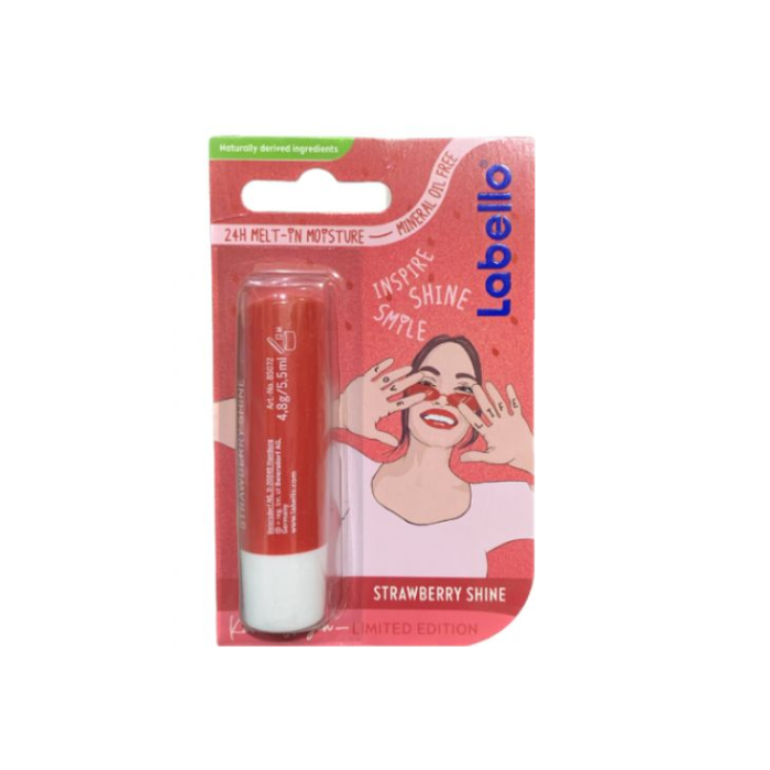 Labello Strawberry Shine Caring Lip Balm- 4.8g