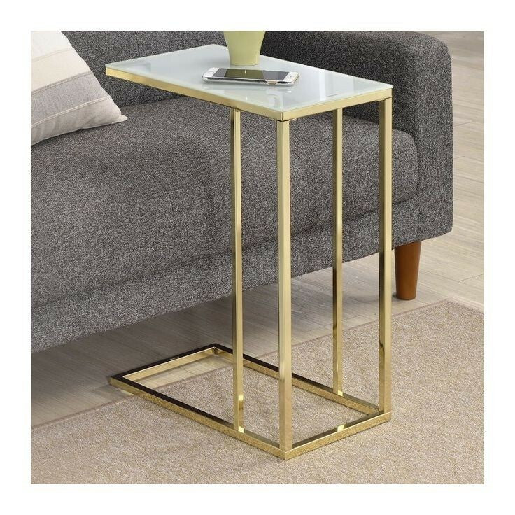 Furniture - ترابيزة استانلس ذهبي مقاس ٤٠سم إرتفاع ٦٠ رخام أبيض