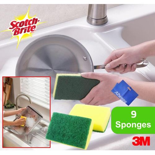 3M | Heavy Duty Scrub Sponges 9 Pcs اسفنجة تنظيف شديدة التحمل