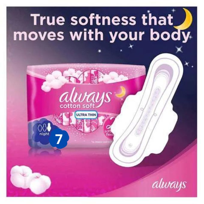 Always Always Ultra thin , Extra Long Sanitary Pads, 7 pads