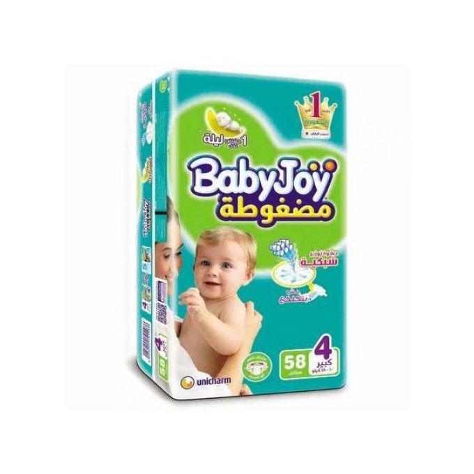 Babyjoy Baby Diapers - Size 4 - 58 Diapers
