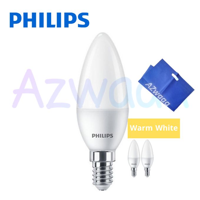 Philips لمبات فيليبس ستار ليدEI4 6وات,570ليومن,اصفر,2لمبة + هدية من ازواق