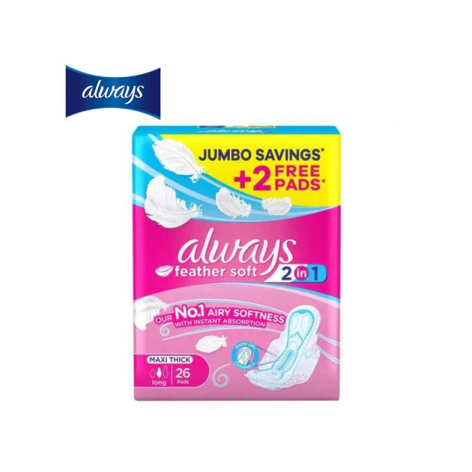 Always MAXI THICK , Long feather soft 2in1, 26 Pads