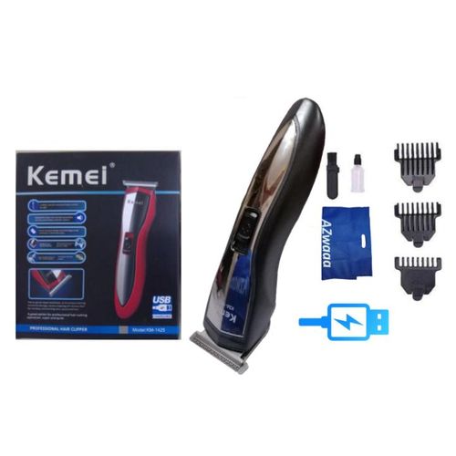 Kemei Proffesional Hair Clipper KM-1425 - Black - ماكينة حلاقة احترافية