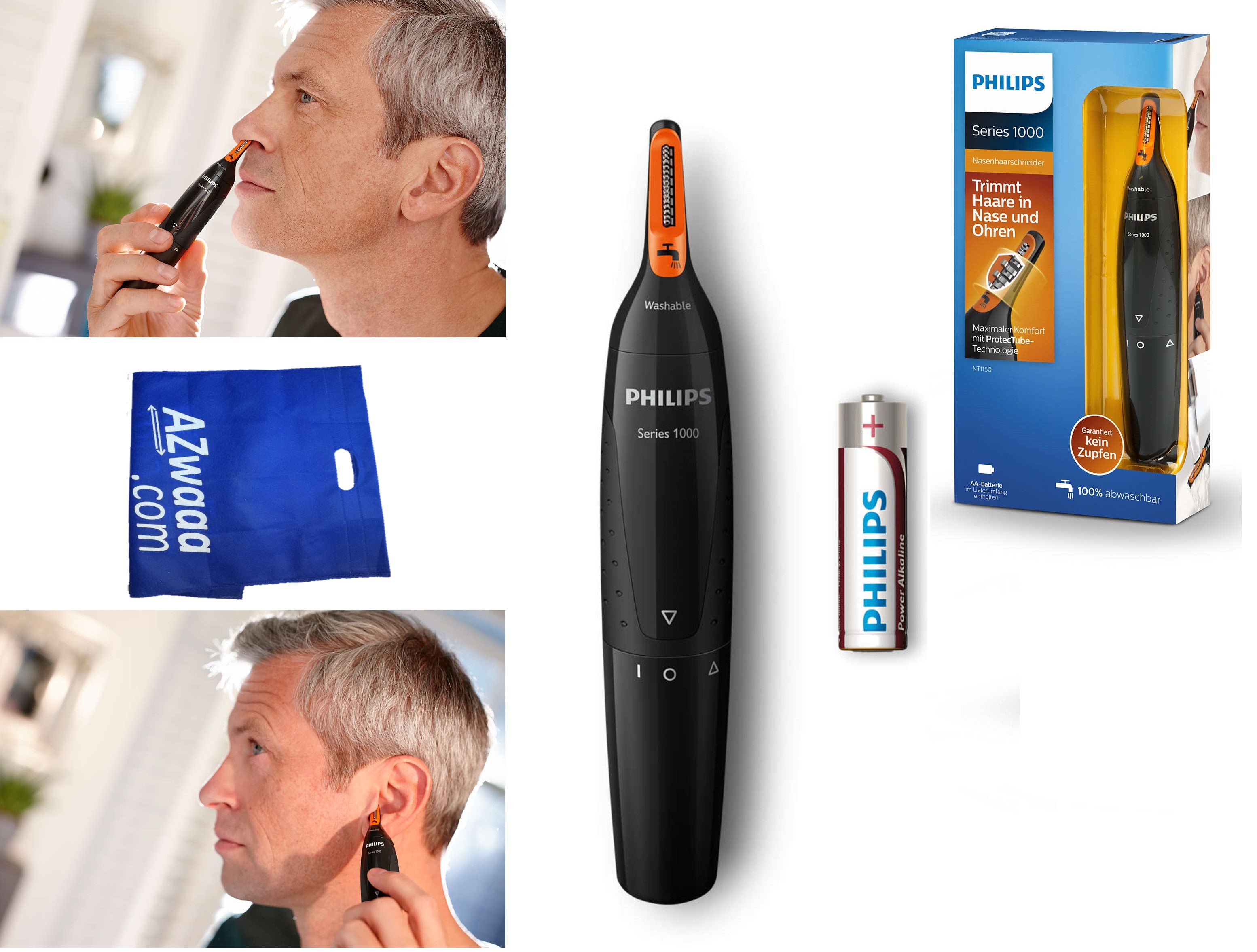 Philips | NT 1150 | Nose & Ear Trimmer,1AA ماكينة لقص شعر الأنف والأذن