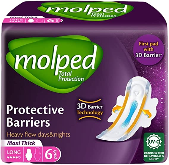 Molped long maxi thick Pack of 6 Pieces