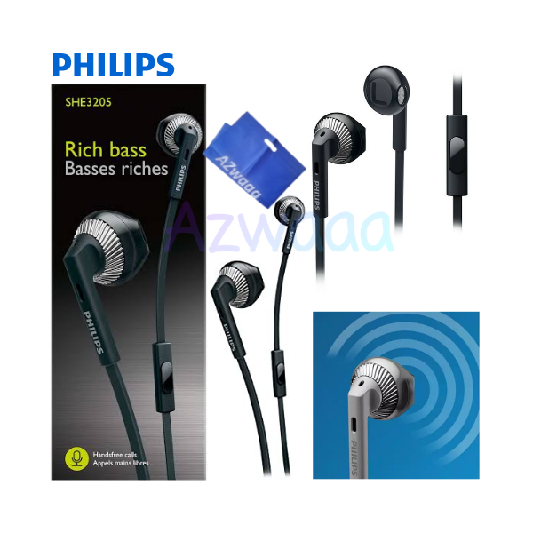Philips | SHE 3205 BK |  Mic  سماعات داخل الأذن