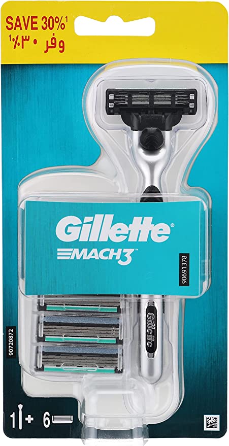 Gillette Mach3 Razor with 6 Blades for Men